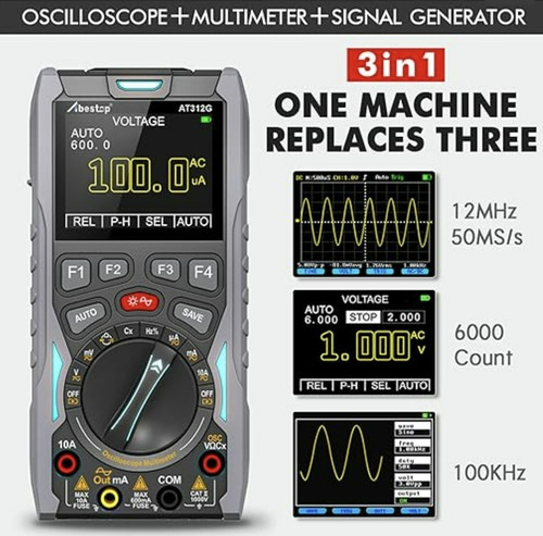 Multimetro Grafico Osciloscopio Auto Rango 1000v At312g