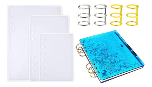 9pcs Molde De Silicona Cuaderno Para Resina Cristal Epoxi