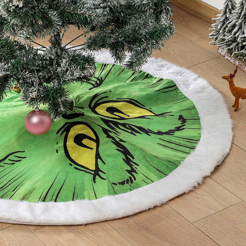 Falda De Árbol De Navidad Grinch De 45.6 Pulgadas For Decor