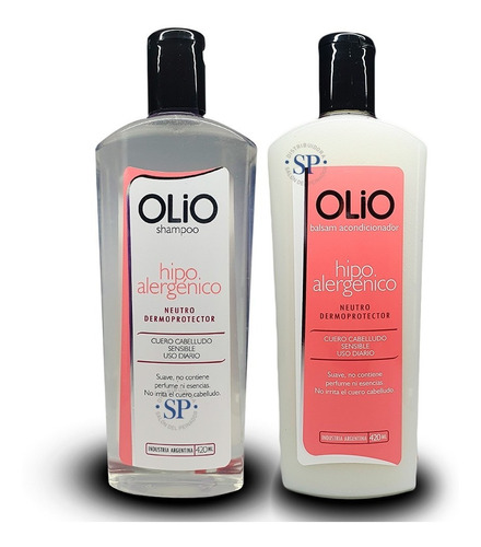 Kit Shampoo + Acondicionador Olio Hipoalergénico Neutro 420m
