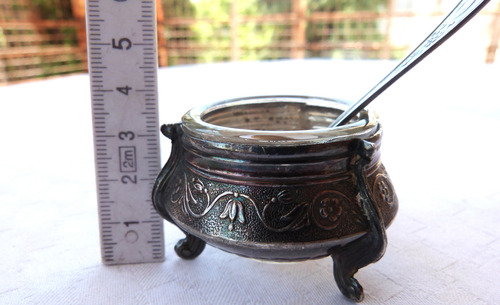 Monijor62-antiguo Coleccion Rusia Salero Cuenco Mesa Plata (Usado)