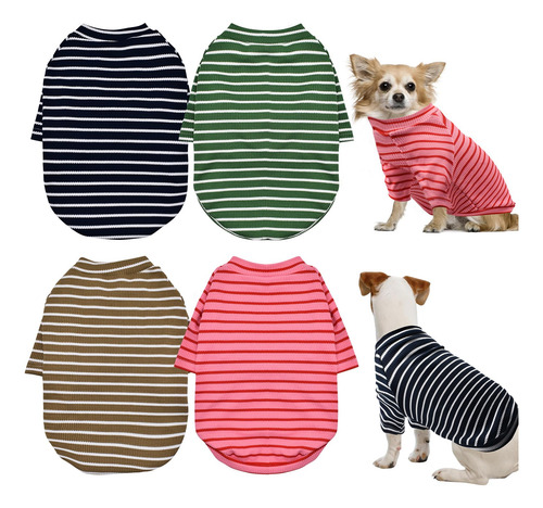 Paq 4 Camisetas A Rayas Para Perros Ropa Para Perros Con Dis