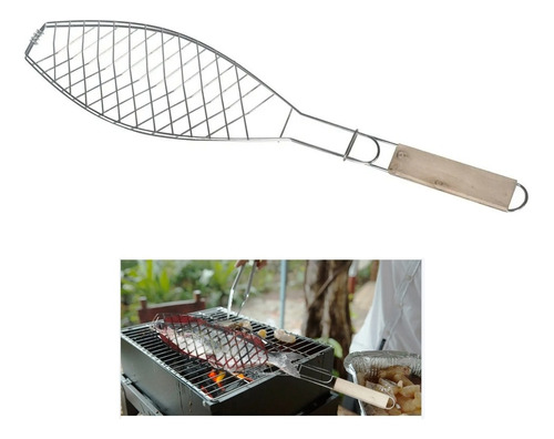 Grill Para Pescado Cocina Asado Parrilla Bbq Rejilla Cocción