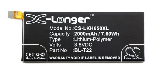 Bateria P/ LG Zero Lte H650ar  Bl-t22  Eac63158201
