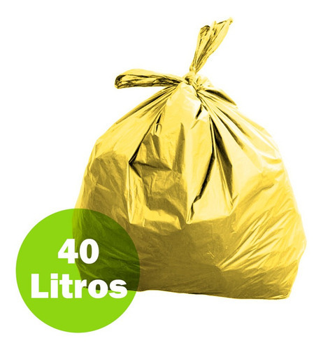 Saco De Lixo Para Coleta Seletiva 40 Litros - 100 Unidades Cor Amarelo