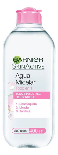 3 Pza Agua Micelar Garnier Skin Active Todo En 1 Piel Sensib