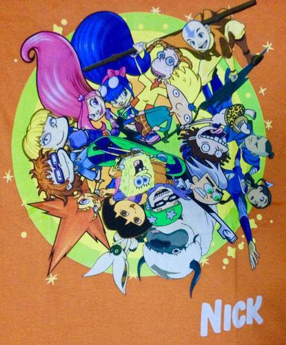 Camiseta Unissex Nickelodeon Personagens Tamanho Grande