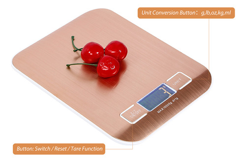 Báscula De Cocina Digital: Capacidad De 22 Libras, Pantalla
