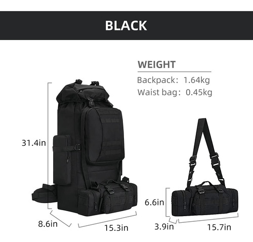 Mochila Hongxinghai 100l Para Acampamento E Caminhada, Mochi