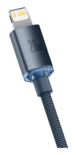 Imagen 2 de 10 de Cable Para iPhone Baseus Crystal Tipo C Carga Rapida 20w 2m