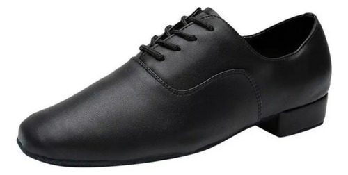 Zapatos De Baile De Cuero Negro Con Estilo Para Hombre C [u]
