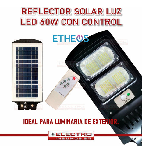 Reflector Solar Luz Led 60w Reflector Con Control Remoto