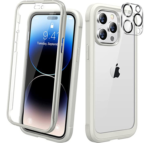 Funda 360 + Protect Camara iPhone 14 Pro 6.1 Blanco