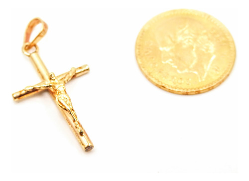Dije  Cruz En Oro Solido 10kt Crucifijo Cristo En Oro 