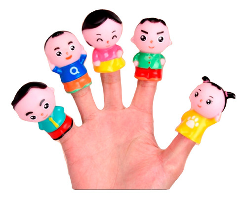 Títeres Marionetas Dedos Muñecos Familia Finger Puppet X5 