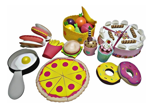 Imagen 1 de 10 de Juego Cocinita Infantil Comidas Cumpleaños Regalo Niños Kids