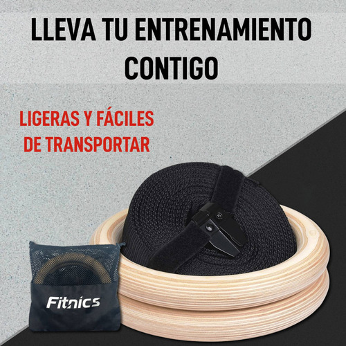Anillas Olímpicas Madera Fitnics Calistenia Crossfit 2 Unids