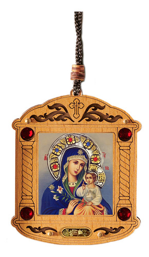 Santuario De Madera Con Icono De Jess Virgen Mara Y Cristo B