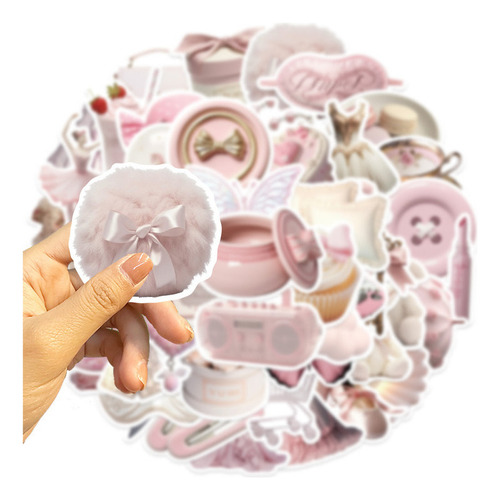 . 50 Pegatinas De Pvc Con Estética Kawaii Pink