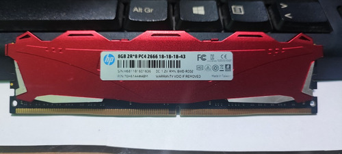 Memoria Ram Color Red  8gb Pc4 2666 Hp7eh61aa