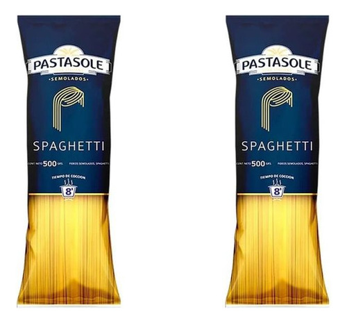 Pasta De Fideos Spaghetti Pastasole 500gr Pack X2