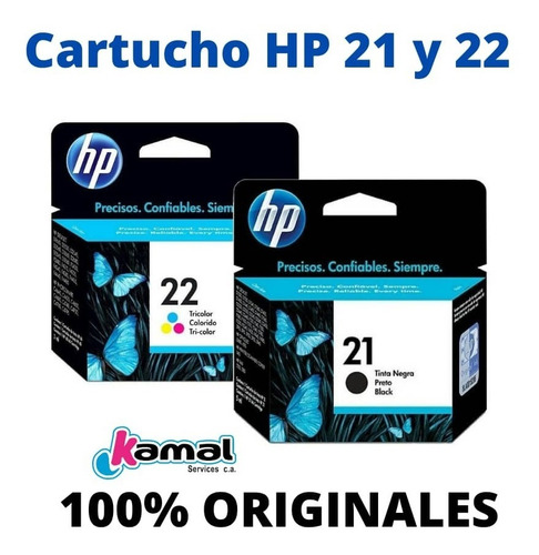 Imagen 1 de 1 de Hp Cartucho 21 Y 22 Color Y Negro