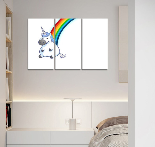 Cuadro 40x60cm Unicornio Arcoiris Rainbow Gordo