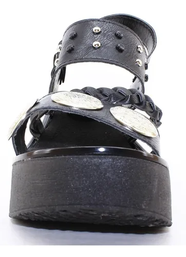 Sandalias Plataforma Media Dama Mujer Tachas 1420 Cshoes