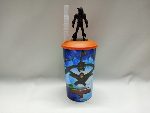 Vaso De Plástico Cinemex 2019 Como Entrenar Mi Dragon 3 Azul (Usado)