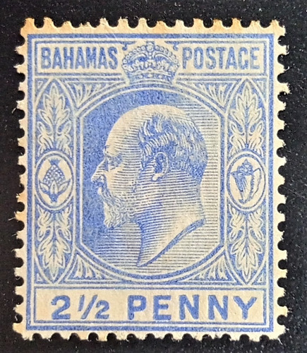 Bahamas, Sello Yv 37 2 1-2p Eduardo Vii 1906 Nuevo L17971