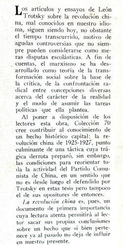 Revolución China Leon Trotsky / Ensayo Grijalbo Colección 70 (Usado)
