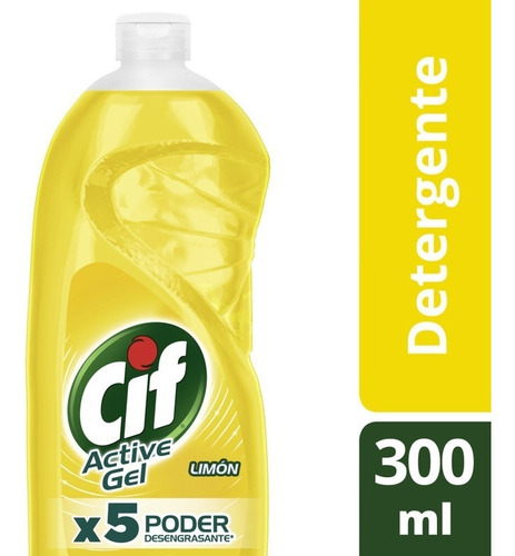 Cif Active Gel Detergente Lavavajilla Limón 300ml