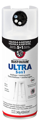 Pintura Aerosol Antióxido Rust Oleum 5 Válvulas Ultra 5 En 1 Color Blanco Satinado