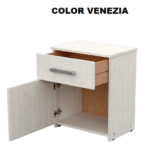 Mesa De Luz 1 Cajón + 1 Puerta Dakar Mueble Dormitorio