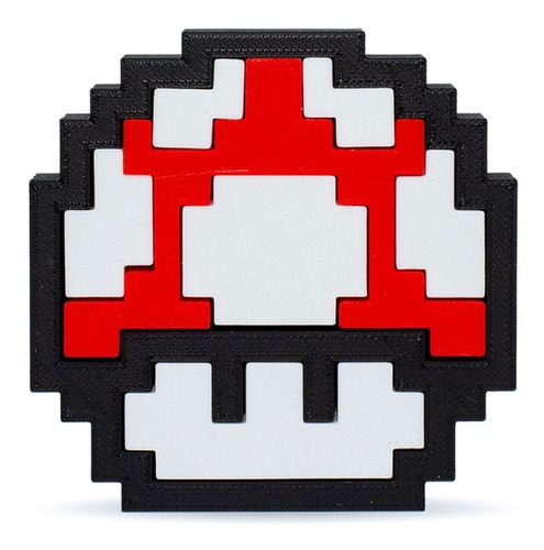 Imagen 1 de 4 de Honguito/toad - Pixel Super Mario Figura Impresa En 3d 