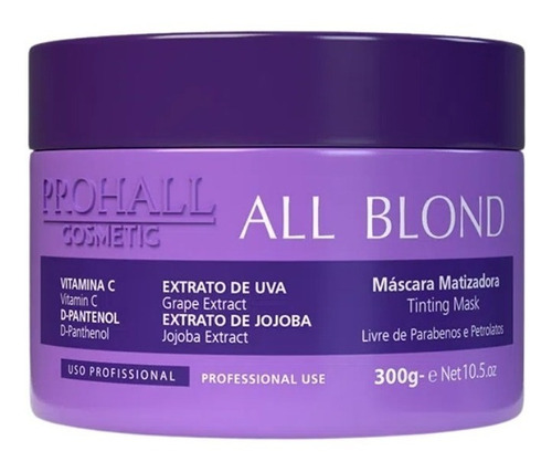 Máscara Matizadora All Blond Prohall 300g Sem Parabenos