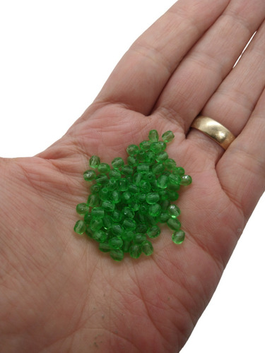 100 Cristais Bola Com Furo Jablonex 04mm Verde