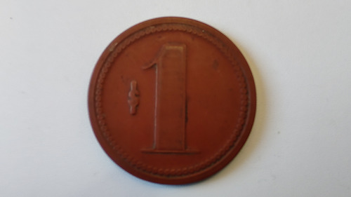 Ficha Salitrera El Loa Oficina Curico 1 Peso V/roja (x1828 (Usado)