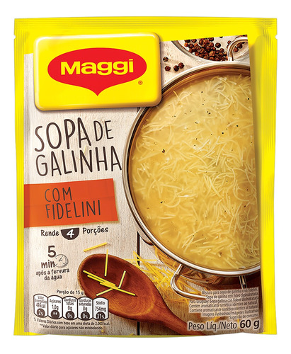 Sopa instantânea Maggi  galinha com fidelini em pacote 60 g