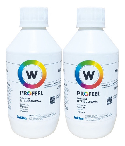 2 X250ml Branco Tinta Dtf Inktec I3200 I1600 I800 Dx4 Dx5