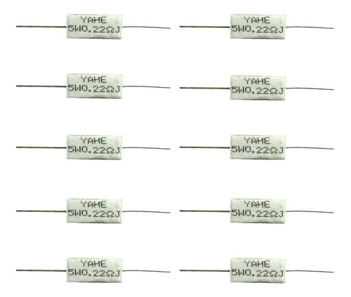 Ba 10pcs Resistencia De Cemento Bobinado Cerámica 5w 0.22ohm