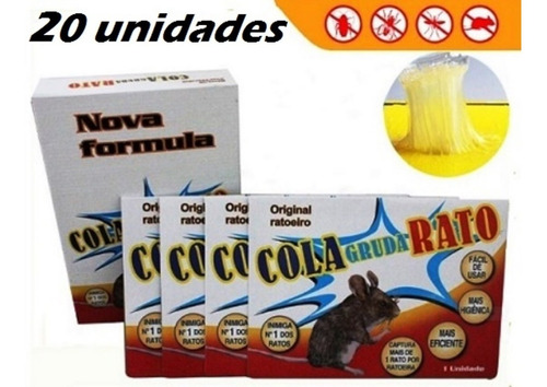 20 Ratoeira Adesiva Cola Captura Rato Barata Inseto Promoção