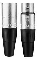 Comprar Kit 01 Xlr Fêmea + 01 Xlr Macho 3 Pinos Niquelados Roxtone Cor Prateado