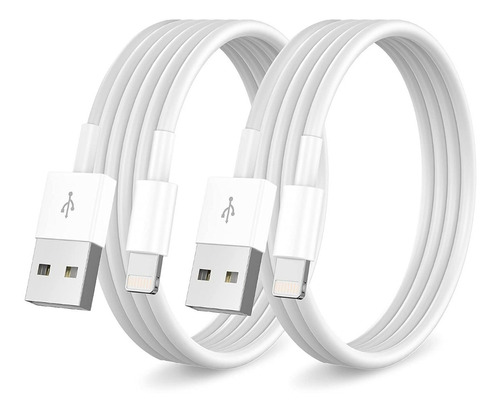 Cable Datos Usb Para iPhone/iPad Carga Rápida Blanco 2metros