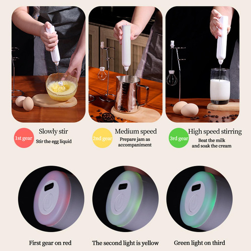 Batidor De Huevos De Mano Espumador De Leche Eléctrico Para
