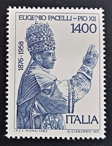 Italia, Sello Yv 1561 Eug. Pacelli Pio Xii 1983 Mint L18832