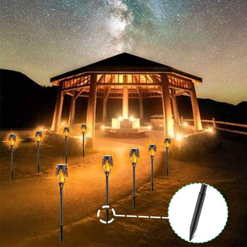 Estacas De Plástico Para El Suelo, Luces De Antorcha Solar D