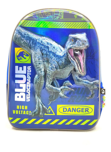 Mochila c/carro Jurassic world 12  warning line velociraptor