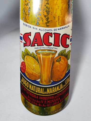 Imagen 7 de 9 de Antiguo Cartel Litografiado Jugos Sacic + Botella Mag 57247