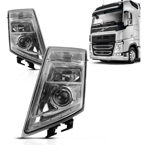 Par Farol Volvo Fm Fh 2010 2011 12 13 Manual Com Led Lateral